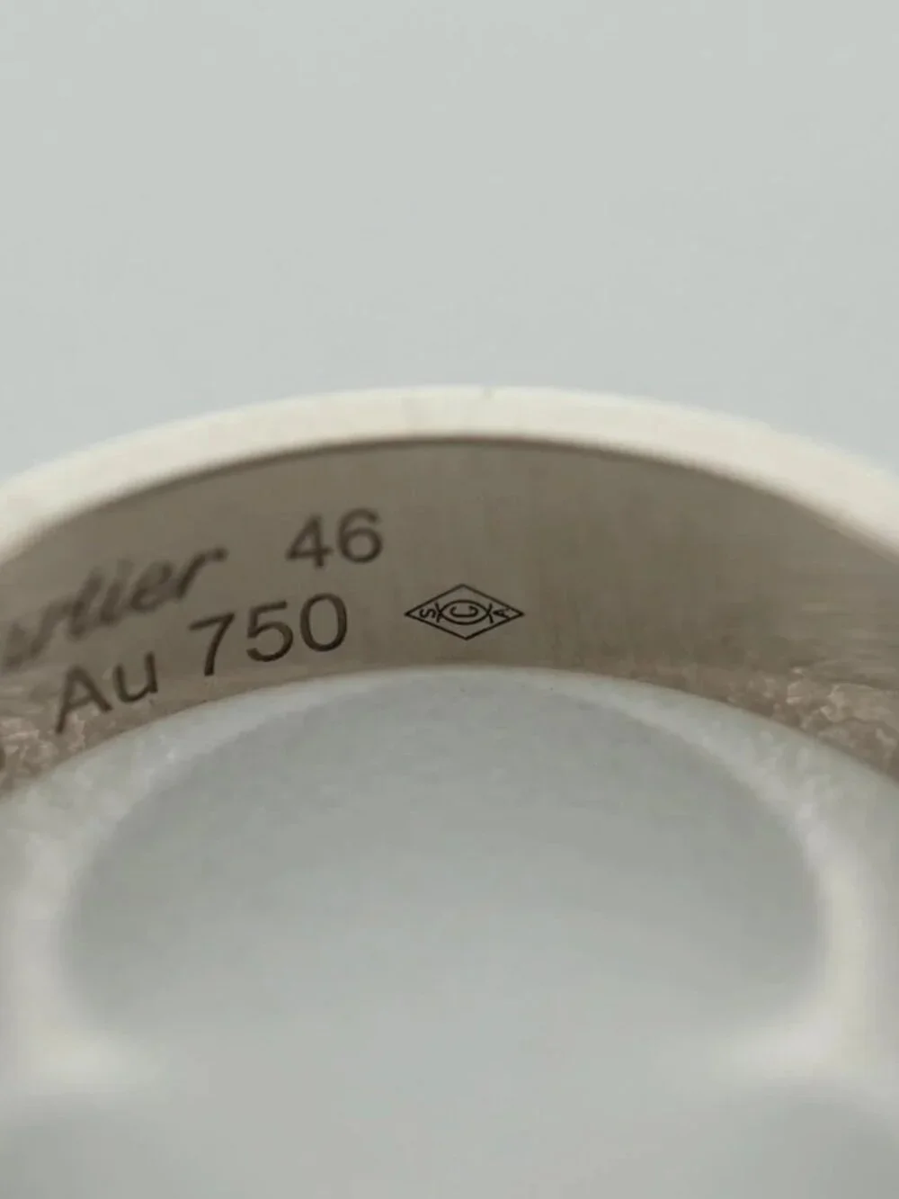 CARTIER Love Ring Ring 750 White Gold Auth am11120SM